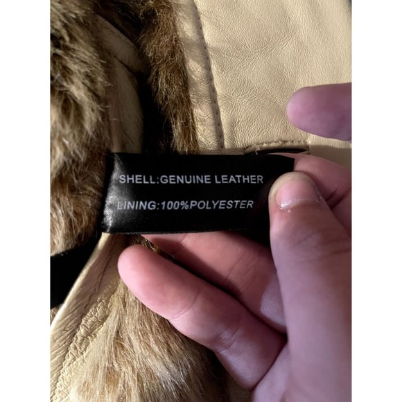 Mark Andre New York XL Mens Reversible Leather Fur Trench Coat Italy Skin - Picture 4 of 5